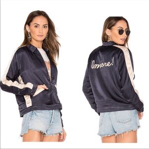 NWT Capulet Navy Americano Souvenir Zip Up Bomber Jacket XS